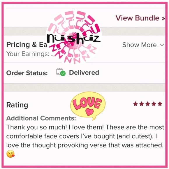 New! Filter Pocket! Mocha Cotton Lined Face Mask - Picture 7 of 7